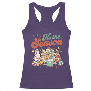 Christmas Cookies Racerback Tank Top Tis The Season Xmas Tree Cakes Gingerbread Man Retro Groovy TS02 Purple Print Your Wear