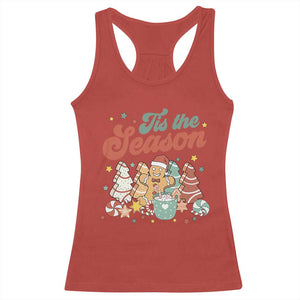 Christmas Cookies Racerback Tank Top Tis The Season Xmas Tree Cakes Gingerbread Man Retro Groovy TS02 Red Print Your Wear