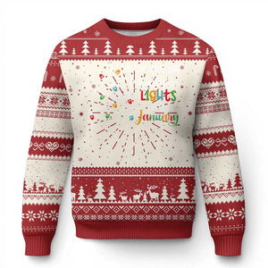 We Can Leave The Christmas Lights Up 'Till January Xmas Tree Ugly Christmas Sweater TS02 Red Print Your Wear