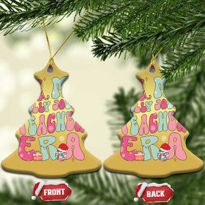 In My Holly Jolly Teacher Era Xmas Groovy Christmas Christmas Ornament TS02 Christmas Tree Gold Print Your Wear