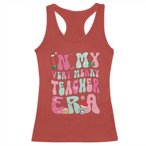 In My Very Merry Teacher Era Xmas Groovy Christmas Racerback Tank Top TS02 Red Print Your Wear