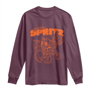 Aperitivo Spritz Long Sleeve Shirt Funny Italiano Aperollin' Recipe TS02 Maroon Print Your Wear