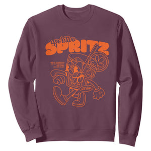 Aperitivo Spritz Sweatshirt Funny Italiano Aperollin' Recipe TS02 Maroon Print Your Wear