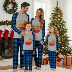 Aperol Spritz Plaid Pajama Set Sprizz Summer Cocktail Lover Retro Sunset TS02 Blue Plaid Print Your Wear