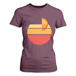 Aperol Spritz T Shirt For Women Sprizz Summer Cocktail Lover Retro Sunset TS02 Maroon Print Your Wear