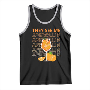 Aperol Spritz Tank Top They See Me Aperollin Summer Cocktail Sprizz TS02 Black Athletic Heather Print Your Wear