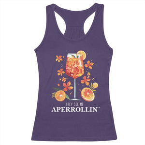 Aperol Spritz Racerback Tank Top They See Me Aperrollin Summer Cocktail TS02 Purple Print Your Wear