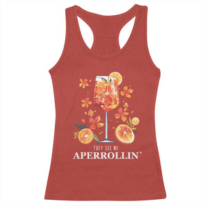 Aperol Spritz Racerback Tank Top They See Me Aperrollin Summer Cocktail TS02 Red Print Your Wear