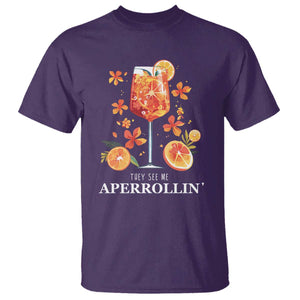 Aperol Spritz T Shirt They See Me Aperrollin Summer Cocktail TS02 Purple Print Your Wear