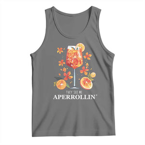 Aperol Spritz Tank Top They See Me Aperrollin Summer Cocktail TS02 Black Heather Print Your Wear