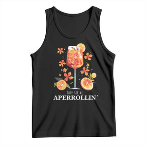 Aperol Spritz Tank Top They See Me Aperrollin Summer Cocktail TS02 Black Print Your Wear