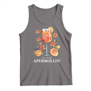 Aperol Spritz Tank Top They See Me Aperrollin Summer Cocktail TS02 Deep Heather Print Your Wear
