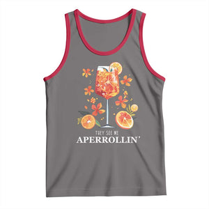Aperol Spritz Tank Top They See Me Aperrollin Summer Cocktail TS02 Deep Heather Red Print Your Wear