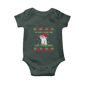 Funny Spanish Ugly Christmas Baby Onesie Yo Solo Vine Por Los Terrenos I'm Just Here For Feliz Navidad Mexican TS02 Print Your Wear