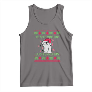 Funny Spanish Ugly Christmas Tank Top Yo Solo Vine Por Los Terrenos I'm Just Here For Feliz Navidad TS02 Deep Heather Print Your Wear