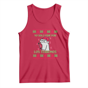 Funny Spanish Ugly Christmas Tank Top Yo Solo Vine Por Los Terrenos I'm Just Here For Feliz Navidad TS02 Red Print Your Wear