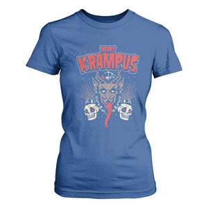 Merry Krampus Christmas T Shirt For Women Naughty Xmas Psychobilly Horror TS02 Royal Blue Print Your Wear
