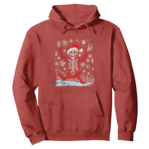 Dancing Skeleton Christmas Hoodie Snowy Xmas Night Santa TS02 Red Print Your Wear