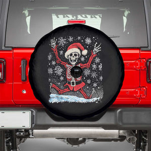 Dancing Skeleton Christmas Spare Tire Cover Snowy Xmas Night Santa TS02 Black Print Your Wear