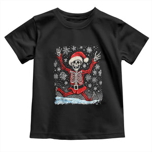 Dancing Skeleton Christmas Toddler T Shirt Snowy Xmas Night Santa TS02 Black Print Your Wear
