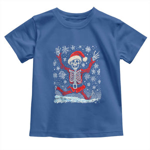 Dancing Skeleton Christmas Toddler T Shirt Snowy Xmas Night Santa TS02 Royal Blue Print Your Wear