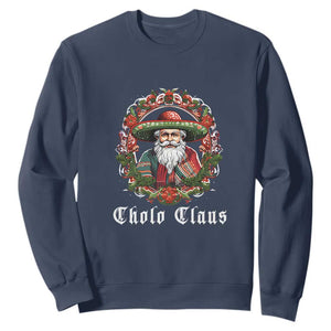Mexican Christmas Cholo Claus Santa Sweatshirt Funny Xmas in Mexico Latin America TS02 Navy Print Your Wear