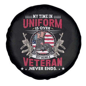 Proud American Veteran Spare Tire Cover My Time In Uniform Is Over But Being A Veteran Never Ends TS02 Print Your Wear