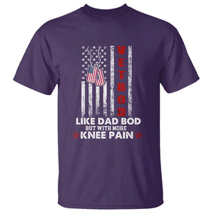 American Vetbod T Shirt Like Dad Bod But With More Knee Pain Patriotic Dog Tag US Flag TS02 Purple Print Your Wear