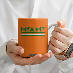 Retro Miami Palm Tree Coffee Mug Vintage South Florida Pride Distressed Orange and Green TS02 Print Your Wear
