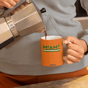 Retro Miami Palm Tree Coffee Mug Vintage South Florida Pride Distressed Orange and Green TS02 Print Your Wear
