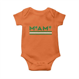 Retro Miami Palm Tree Baby Onesie Vintage South Florida Pride Distressed Orange and Green TS02 Orange Print Your Wear