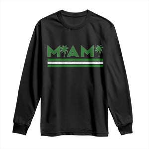 Retro Miami Palm Tree Long Sleeve Shirt Vintage South Florida Pride Distressed Orange and Green TS02 Black Print Your Wear