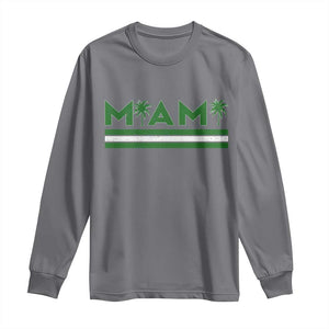 Retro Miami Palm Tree Long Sleeve Shirt Vintage South Florida Pride Distressed Orange and Green TS02 Charcoal Print Your Wear