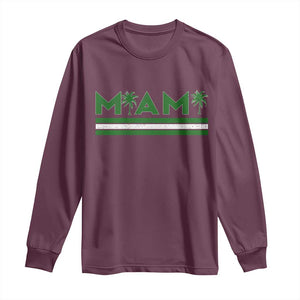 Retro Miami Palm Tree Long Sleeve Shirt Vintage South Florida Pride Distressed Orange and Green TS02 Maroon Print Your Wear