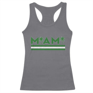 Retro Miami Palm Tree Racerback Tank Top Vintage South Florida Pride Distressed Orange and Green TS02 Charcoal Print Your Wear