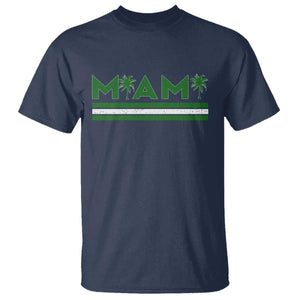 Retro Miami Palm Tree T Shirt Vintage South Florida Pride Distressed Orange and Green TS02 Navy Print Your Wear