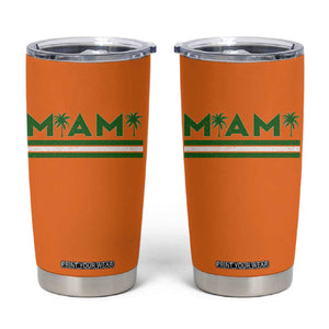 Retro Miami Palm Tree Tumbler Cup Vintage South Florida Pride Distressed Orange and Green TS02 Orange Print Your Wear