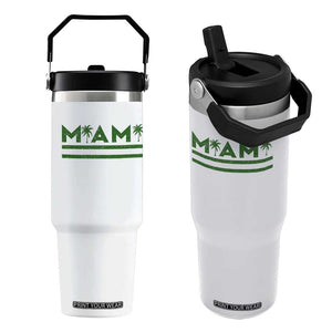 Retro Miami Palm Tree Flip Straw Tumbler Vintage South Florida Pride Distressed Orange and Green TS02 One Size: 30 oz White Print Your Wear