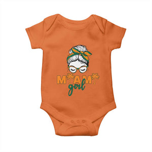 Miami Girl Messy Bun Bandana Baby Onesie South Florida Pride Palm Trees TS02 Orange Print Your Wear