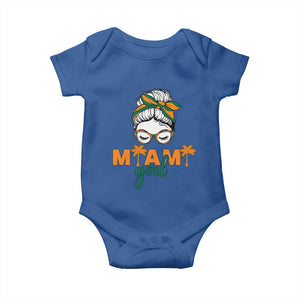 Miami Girl Messy Bun Bandana Baby Onesie South Florida Pride Palm Trees TS02 Royal Blue Print Your Wear