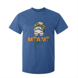 Miami Girl Messy Bun Bandana T Shirt For Kid South Florida Pride Palm Trees TS02 Royal Blue Print Your Wear