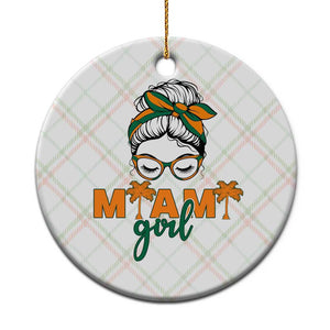 Miami Girl Messy Bun Bandana Ceramic Ornament South Florida Pride Palm Trees TS02 1pc Christmas Plaid Print Your Wear