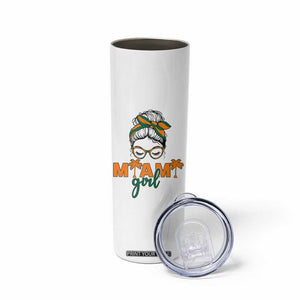 Miami Girl Messy Bun Bandana Skinny Tumbler South Florida Pride Palm Trees TS02 Print Your Wear