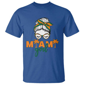 Miami Girl Messy Bun Bandana T Shirt South Florida Pride Palm Trees TS02 Royal Blue Print Your Wear