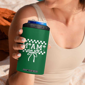 Preppy Miami Bow Aesthetic 4 in 1 Can Cooler Tumbler Cute Checkered Palm Tree College Girl TS02 Print Your Wear