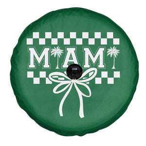 Preppy Miami Bow Aesthetic Spare Tire Cover Cute Checkered Palm Tree College Girl TS02 Print Your Wear