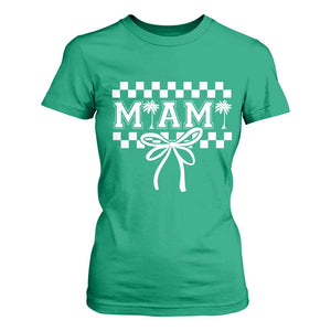 Preppy Miami Bow Aesthetic T Shirt For Women Cute Checkered Palm Tree College Girl TS02 Irish Green Print Your Wear