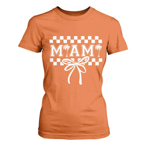 Preppy Miami Bow Aesthetic T Shirt For Women Cute Checkered Palm Tree College Girl TS02 Orange Print Your Wear