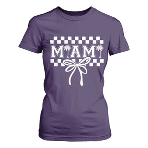 Preppy Miami Bow Aesthetic T Shirt For Women Cute Checkered Palm Tree College Girl TS02 Purple Print Your Wear
