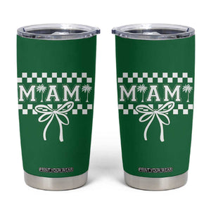 Preppy Miami Bow Aesthetic Tumbler Cup Cute Checkered Palm Tree College Girl TS02 Irish Green Print Your Wear